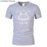 I Survived 1978 Men Tops Tees Gaming T Shirts video game Space Invaders space alien geek nerd pop culture atari Novel t137