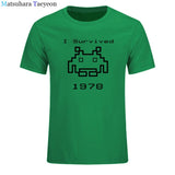 I Survived 1978 Men Tops Tees Gaming T Shirts video game Space Invaders space alien geek nerd pop culture atari Novel t137