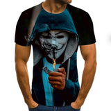 2020 new Cool clown men's T-shirt funny clown face tops 3D printed fashion short-sleeved round neck shirt trendy streetwear