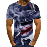 2020 new Cool clown men's T-shirt funny clown face tops 3D printed fashion short-sleeved round neck shirt trendy streetwear