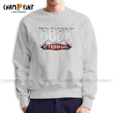 Men Doom Eternal Gaming Hoodie Casual Sweatshirt 100% Cotton Street Pullover Male