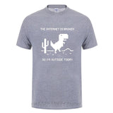 The Internet Is Broken Web Page Computer Dinosaur T-shirt Funny Birthday Gift For Men Boyfriend Husband Programmer Geek T Shirts
